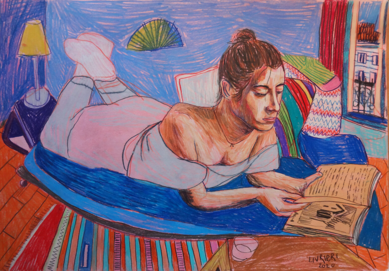 Dix heures et demie du soir en étéSainte-Catherine, 29.7x42 colored pencil on paper