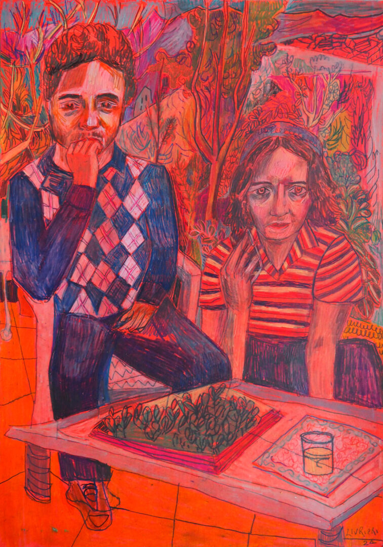 Armand & Anna, 29.7x42 colored pencil on paper