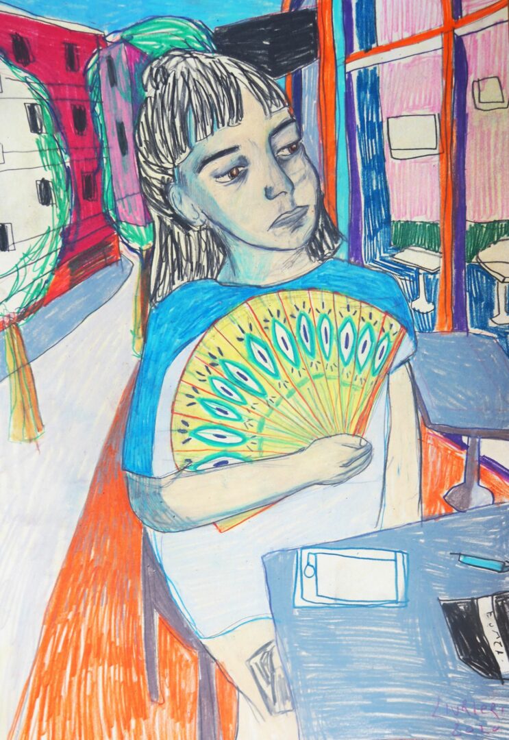 Canicule, 29.7x42 colored pencil on paper
