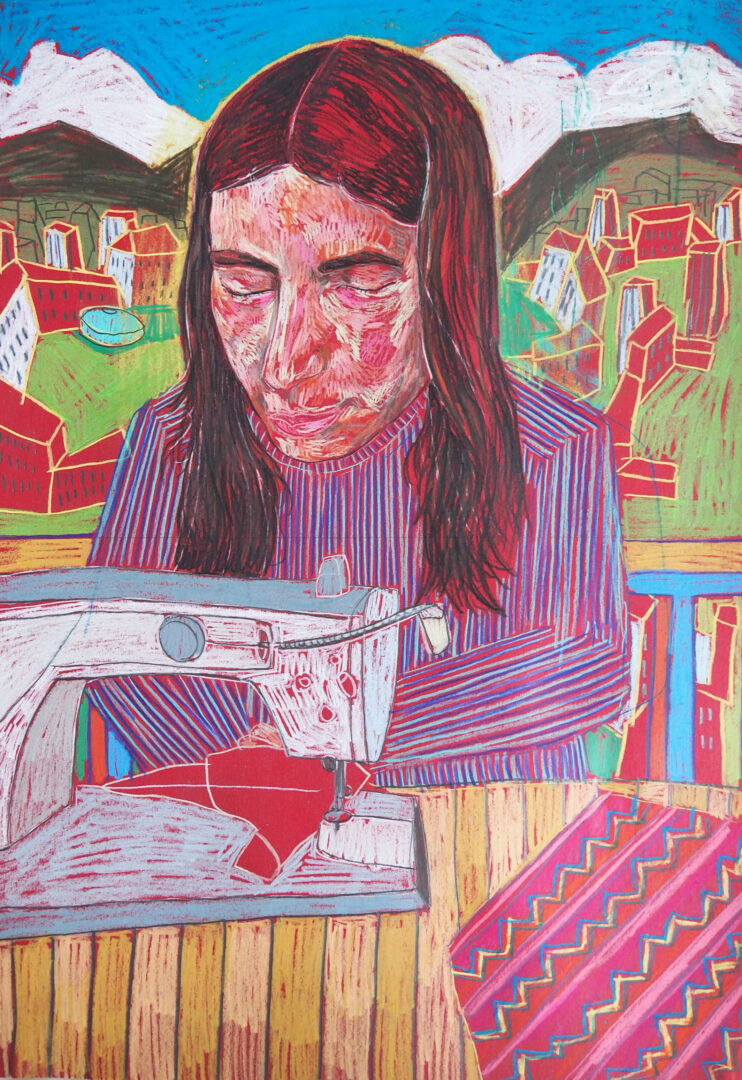 Léane de Villeneuve, 29.7x42 colored pencil on paper